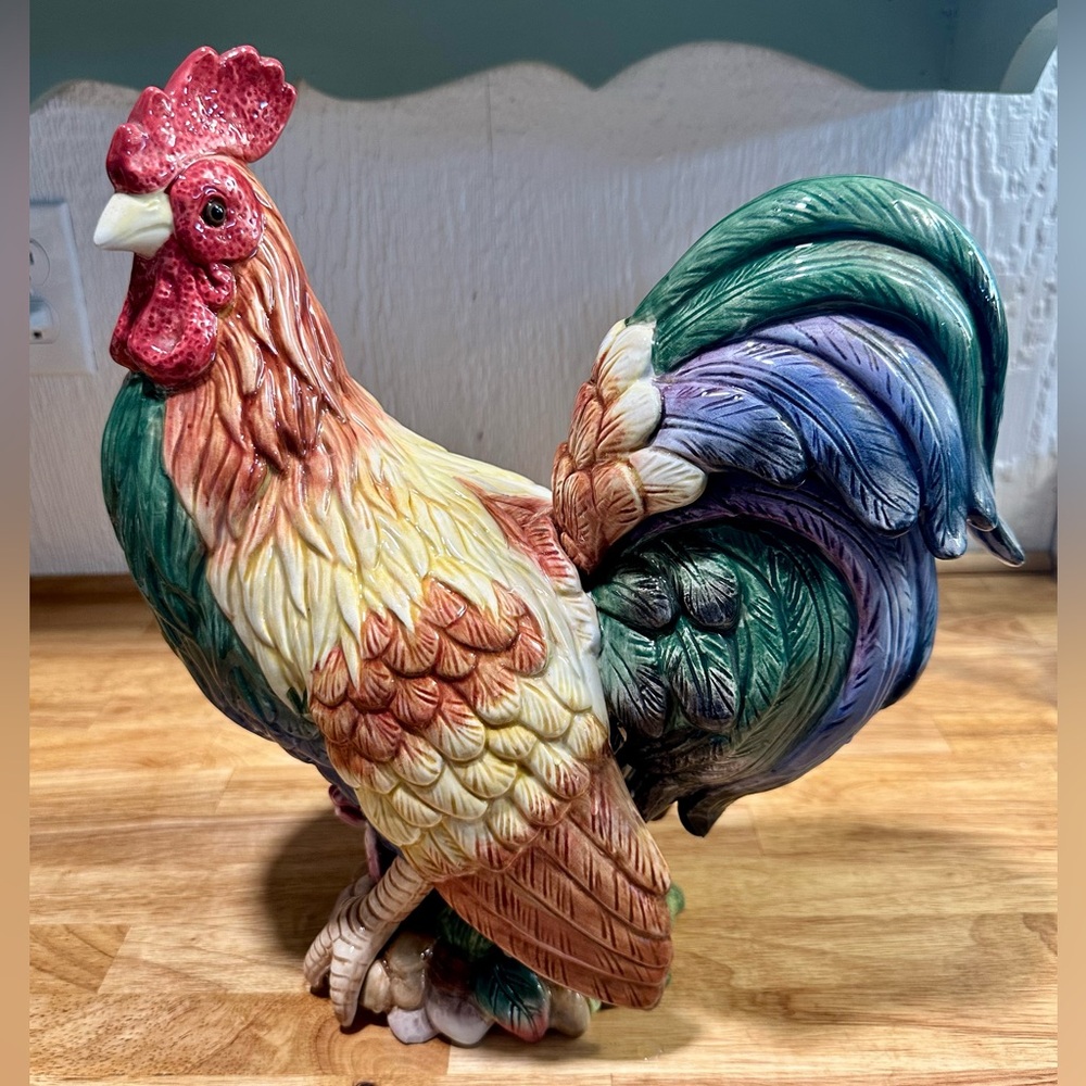 Fitz & Floyd Coq Du Village Country Classic retired Rooster 14”